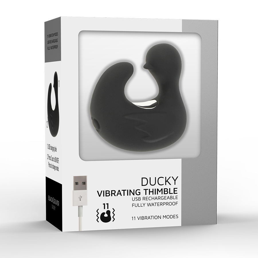 Dé à coudre vibrant rechargeable en silicone — BLACK&SILVER