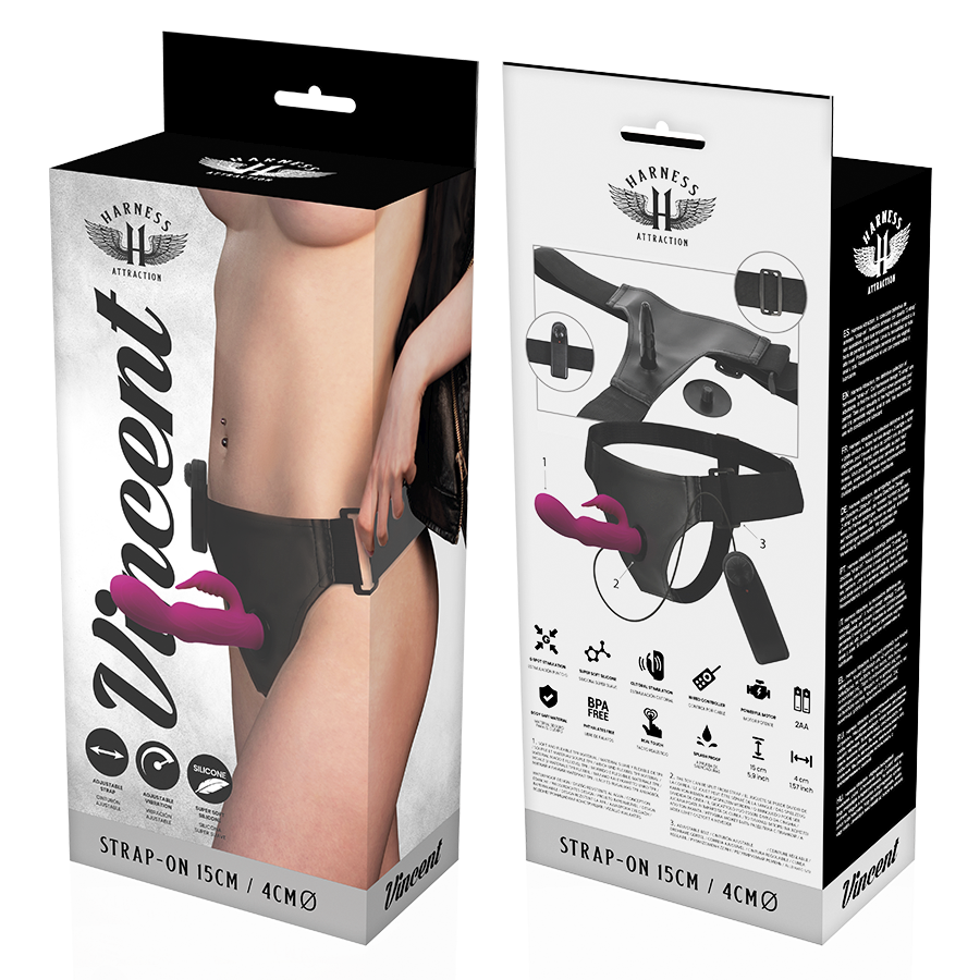 Harnais ajustable avec vibromasseur lapin réaliste — HARNESS ATTRACTION