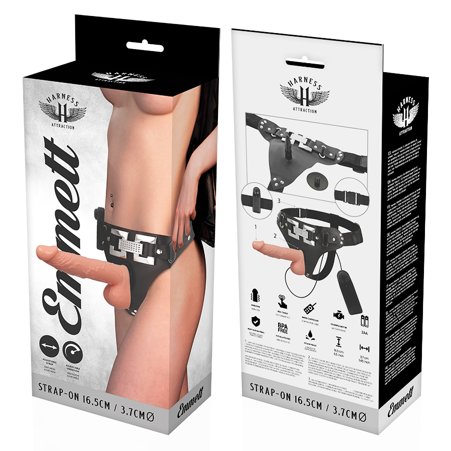 Harnais avec vibromasseur réaliste 16.5 cm — HARNESS ATTRACTION