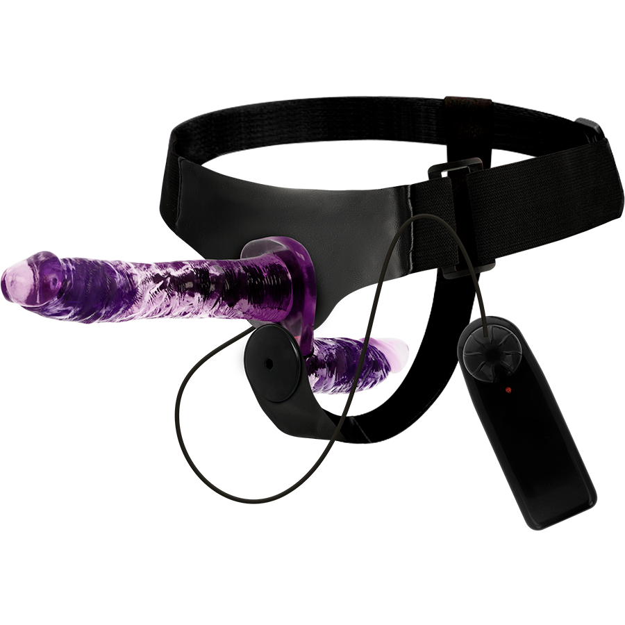 Harnais double pénétration vibrant Rodney 18 cm & 10 cm — HARNESS ATTRACTION