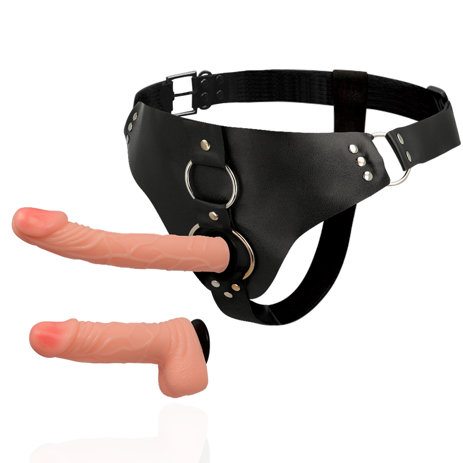 Harnais de couple avec deux pénis réalistes interchangeables — HARNESS ATTRACTION