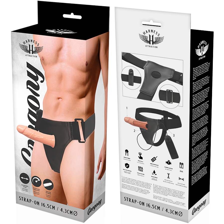 Harnais creux vibrant Gregory Hollow avec vibromasseur — HARNESS ATTRACTION