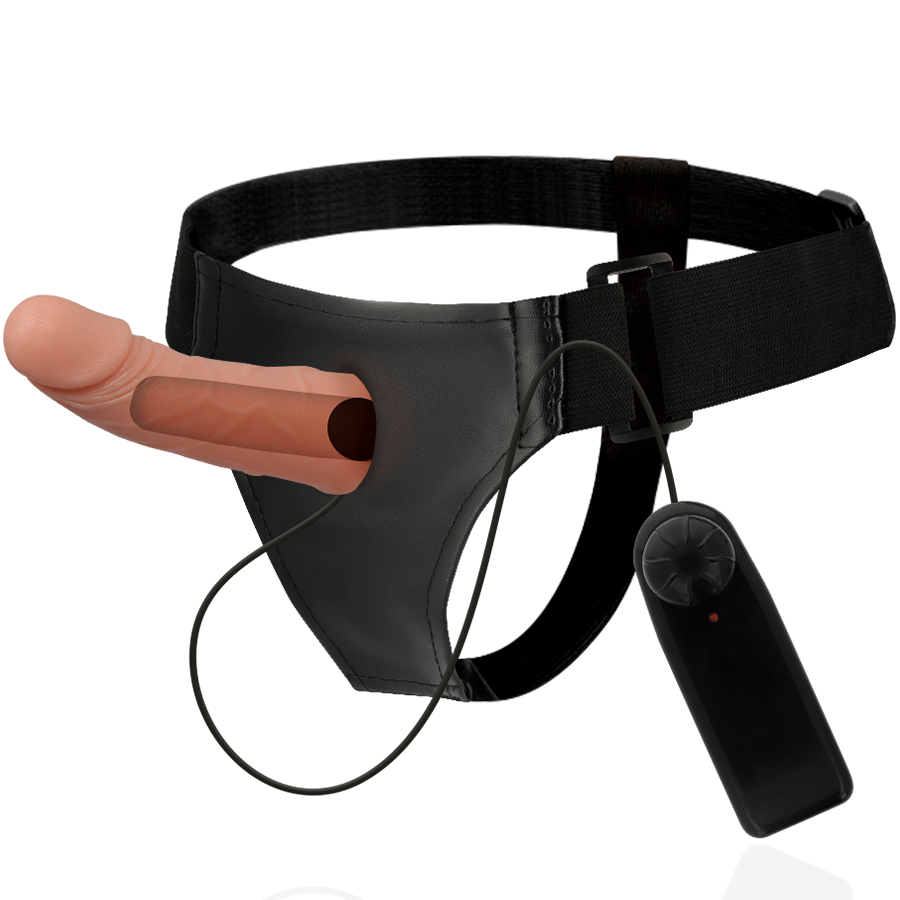 Hollow Vibrating Harness with 15cm Vibrator — HARNESS ATTRACTION