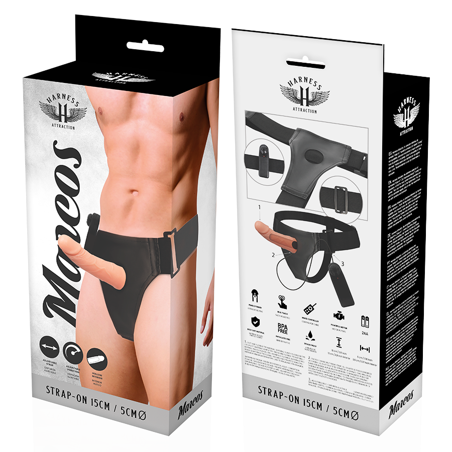 Hollow Vibrating Harness with 15cm Vibrator — HARNESS ATTRACTION