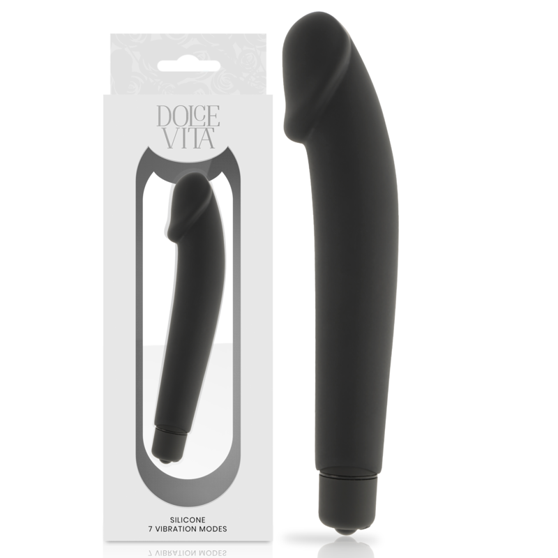 Vibromasseur classique en silicone noir — DOLCE VITA