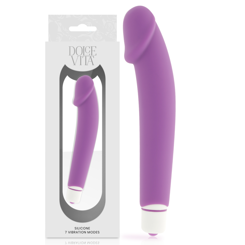 Vibromasseur classique en silicone violet réaliste — DOLCE VITA