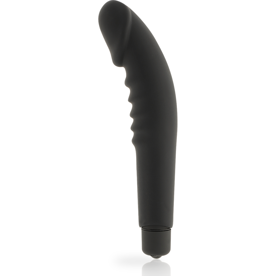 Vibromasseur classique réversible en silicone noir — DOLCE VITA
