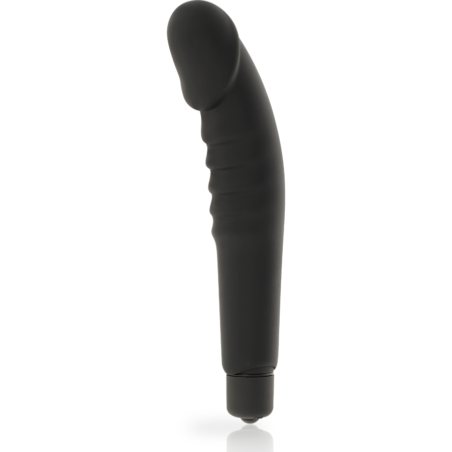 Vibromasseur classique réversible en silicone noir — DOLCE VITA