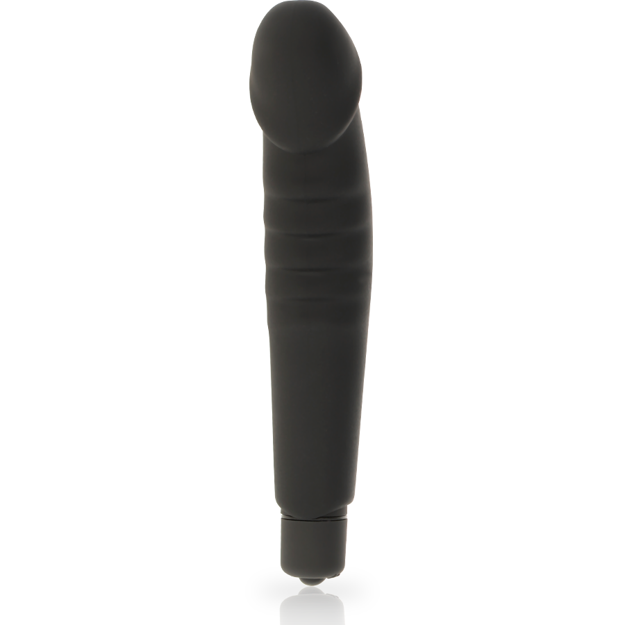 Vibromasseur classique réversible en silicone noir — DOLCE VITA