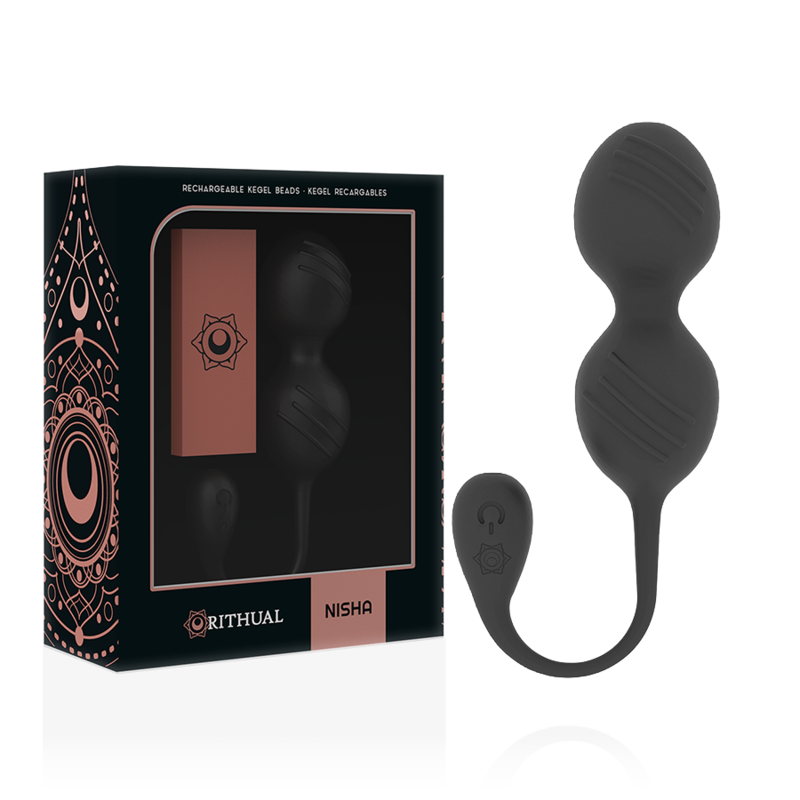 Balles de Kegel vibrantes rechargeables Nisha noires — RITHUAL
