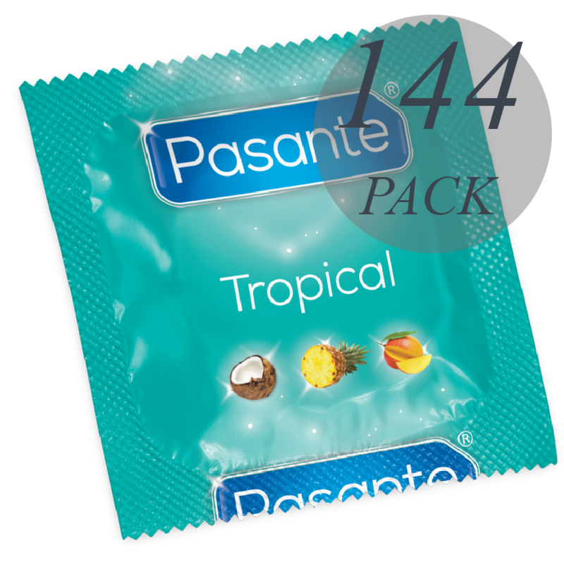Préservatifs saveurs exotiques (mangue, ananas, noix de coco) – Lot de 144 — PASANTE