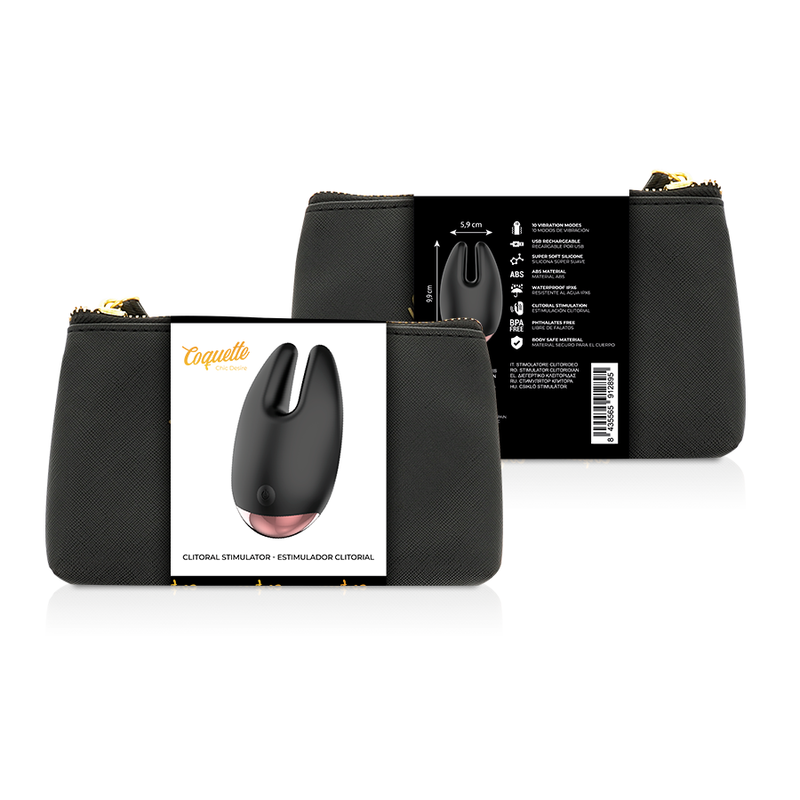 Stimulateur clitorien rechargeable noir et or — COQUETTE TOYS