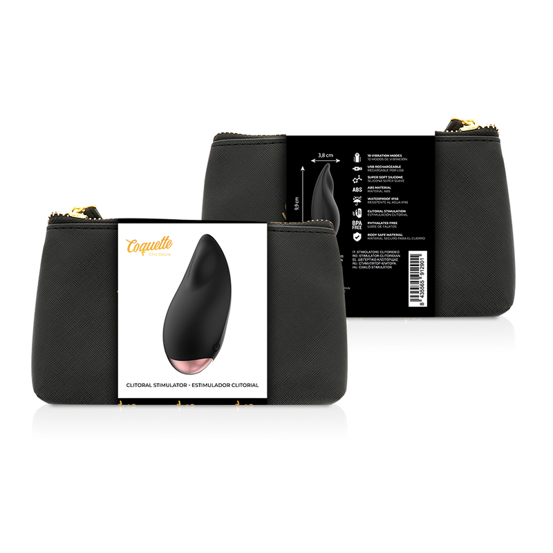 Stimulateur clitorien chic rechargeable noir et or — COQUETTE TOYS