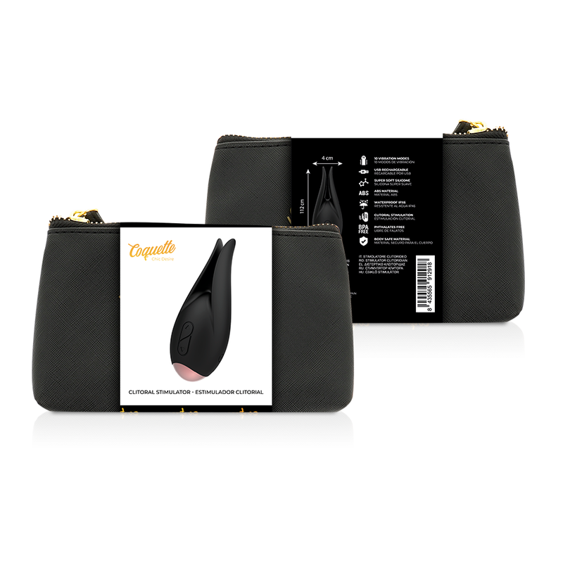 Stimulateur clitorien chic noir et or — COQUETTE TOYS
