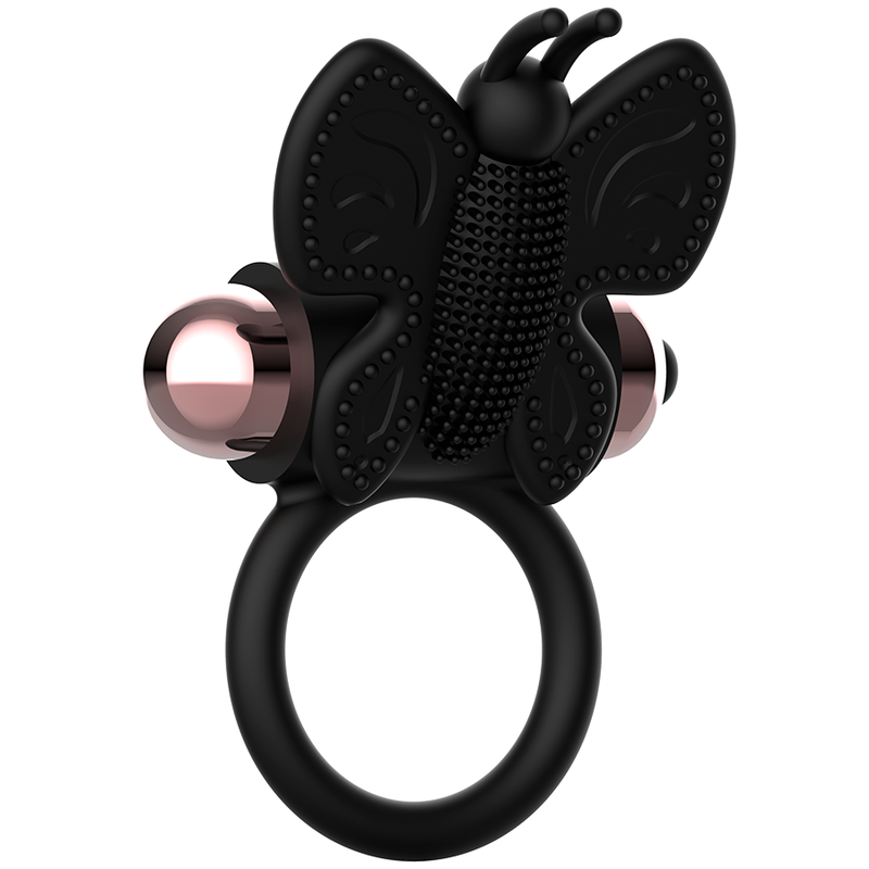 Anneau vibrant papillon noir et or — COQUETTE TOYS