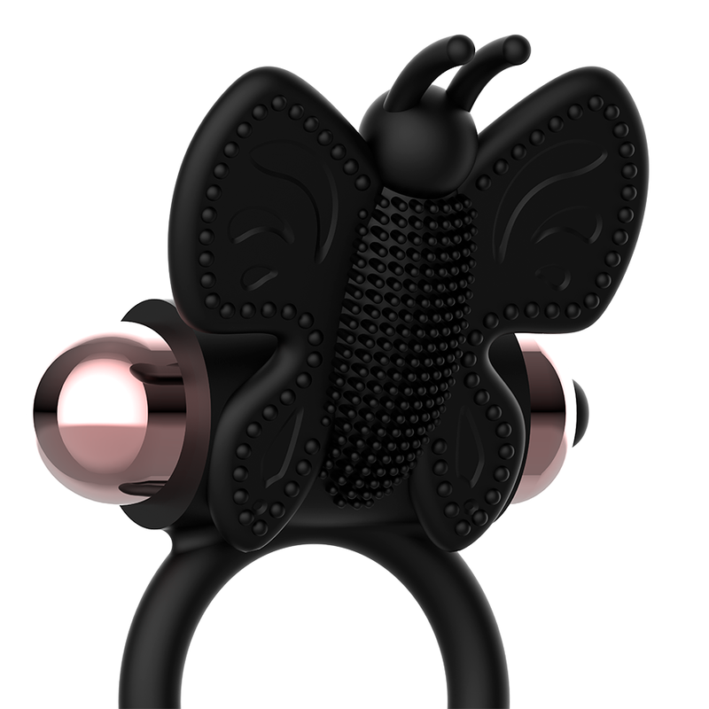 Anneau vibrant papillon noir et or — COQUETTE TOYS