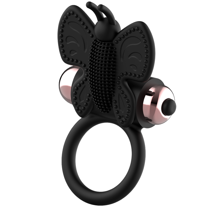 Anneau vibrant papillon noir et or — COQUETTE TOYS
