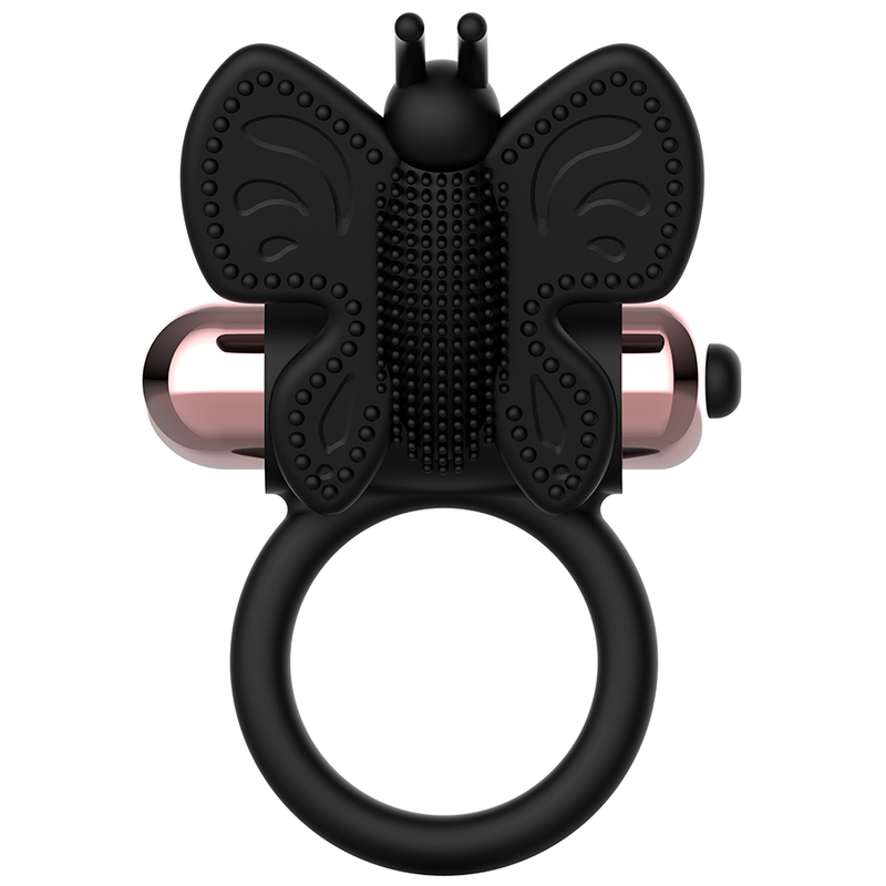Anneau vibrant papillon noir et or — COQUETTE TOYS