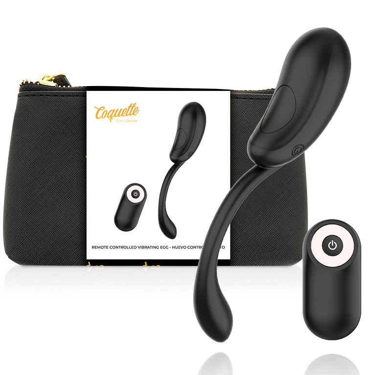 Oeuf vibrant télécommandé rechargeable Noir/Or — COQUETTE TOYS