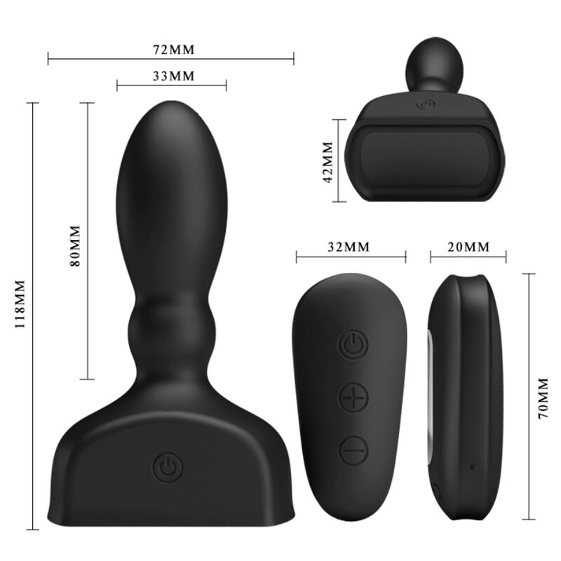 Plug anal gonflable vibrant avec télécommande — MR PLAY