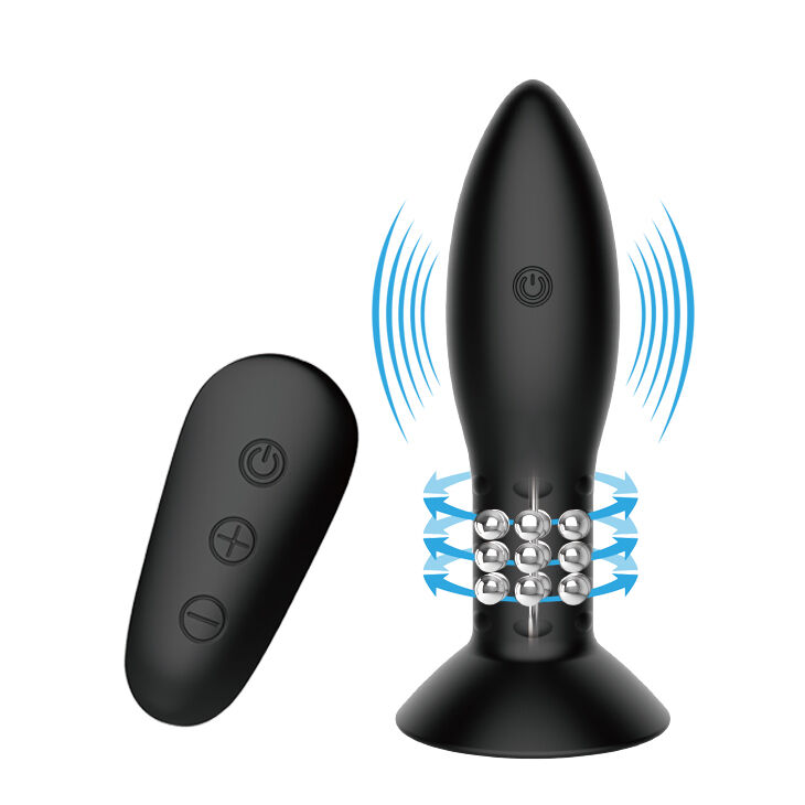 Plug anal stimulant avec billes tournantes et télécommande — MR PLAY
