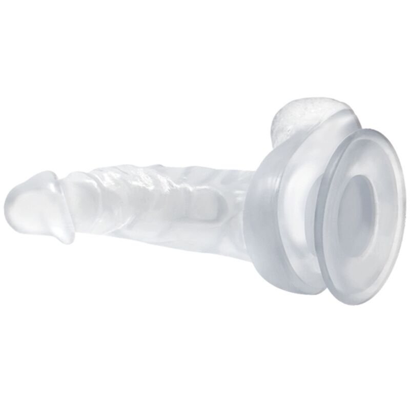 Gode réaliste transparent ventouse et testicules — BAILE DILDOS