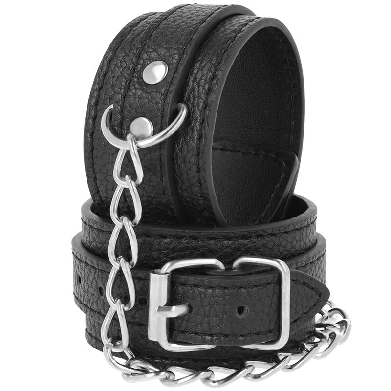 Menottes en cuir texturé ajustables — DARKNESS BONDAGE