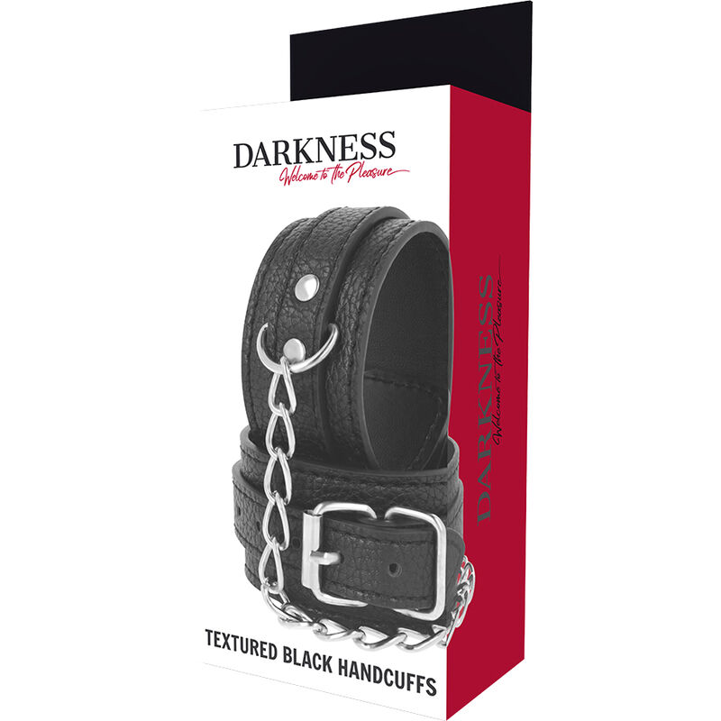 Menottes en cuir texturé ajustables — DARKNESS BONDAGE