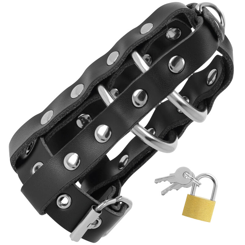 Cage de chasteté en cuir végétalien — DARKNESS BONDAGE