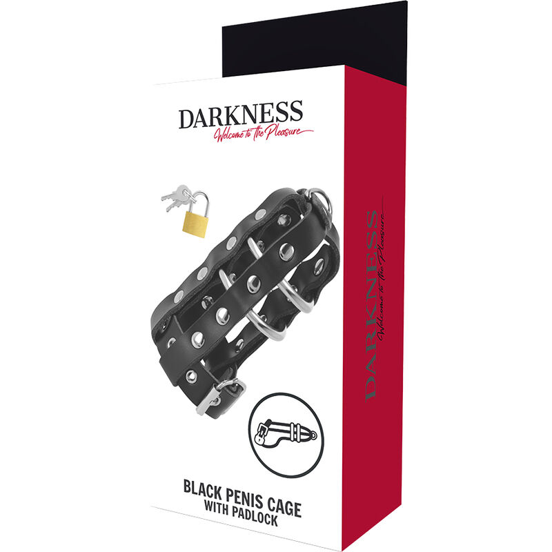 Cage de chasteté en cuir végétalien — DARKNESS BONDAGE