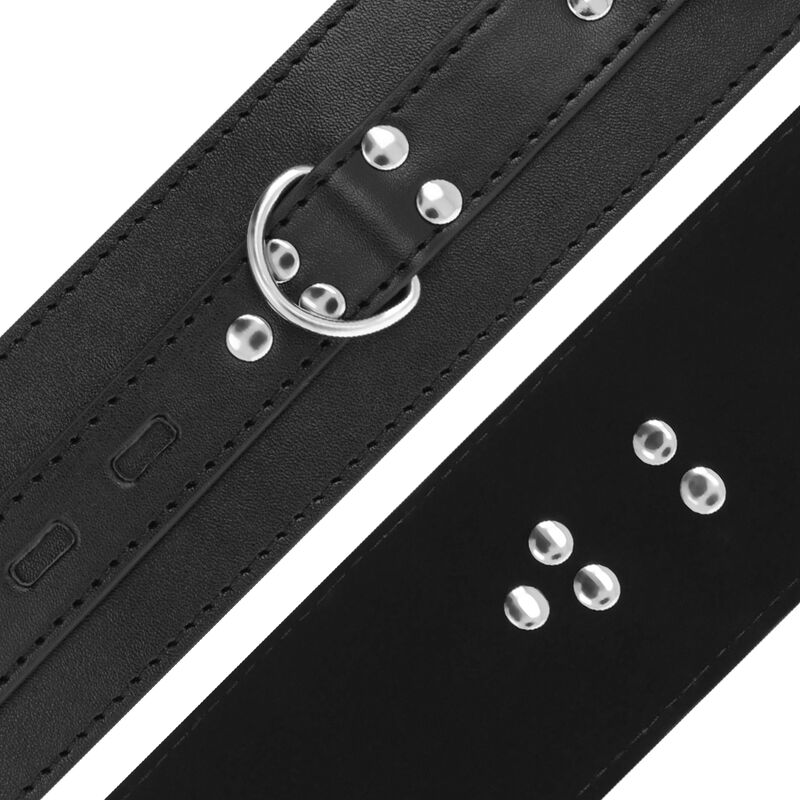 Menottes en simili cuir noir avec chaînes réglables — DARKNESS BONDAGE
