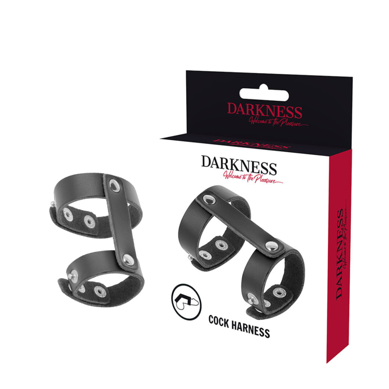 Anneau réglable pénis et testicules en cuir — DARKNESS BONDAGE