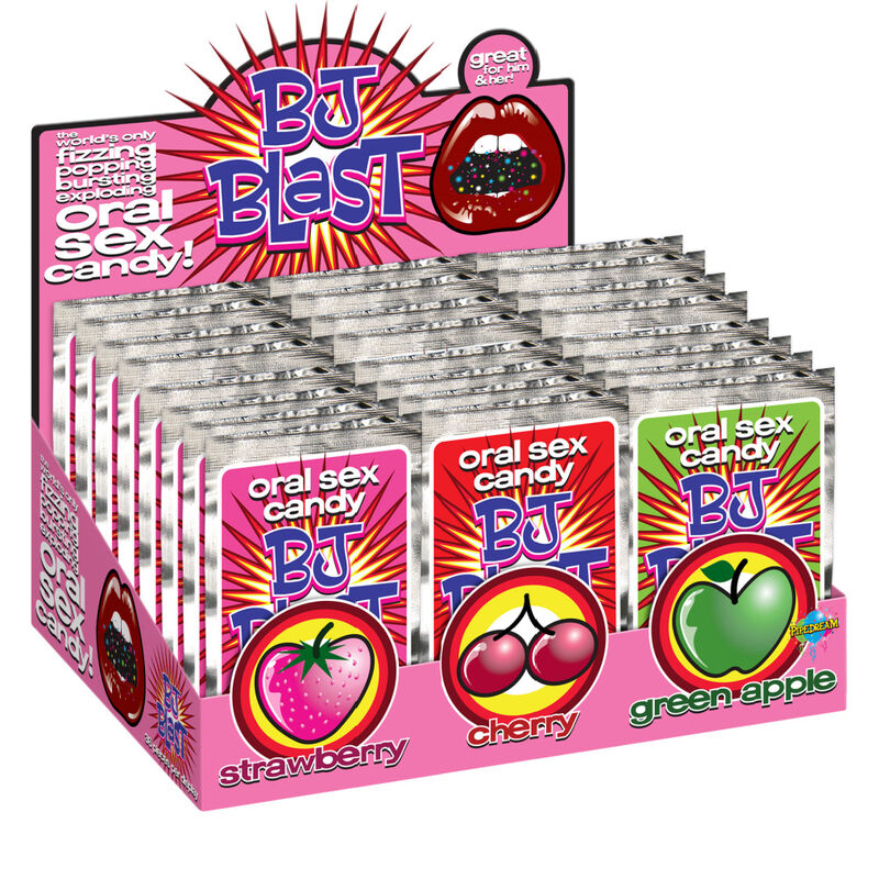 Bonbons pétillants pour jeux buccaux, assortiment fruits rouges et pomme verte — PIPEDREAMS