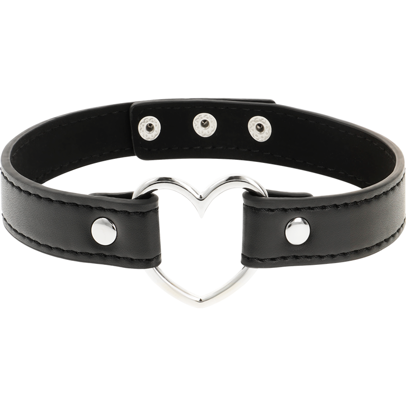 Collier bondage chic en cuir vegan avec cœur — COQUETTE ACCESSORIES