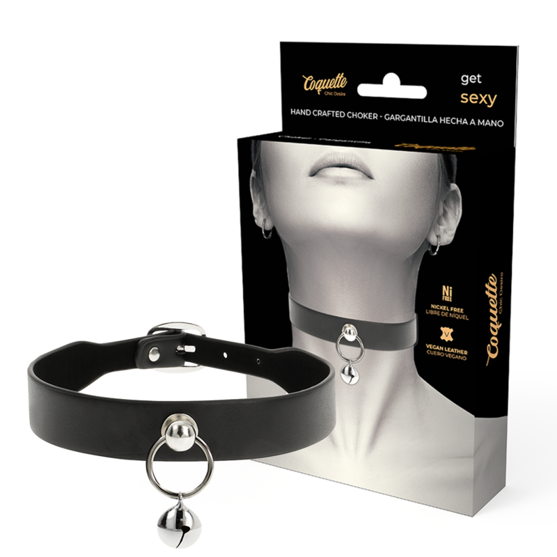 Collier de soumission cuir vegan avec anneau — COQUETTE ACCESSORIES