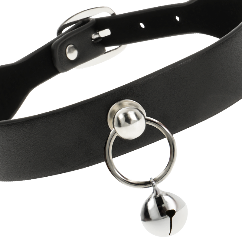 Collier de soumission cuir vegan avec anneau — COQUETTE ACCESSORIES