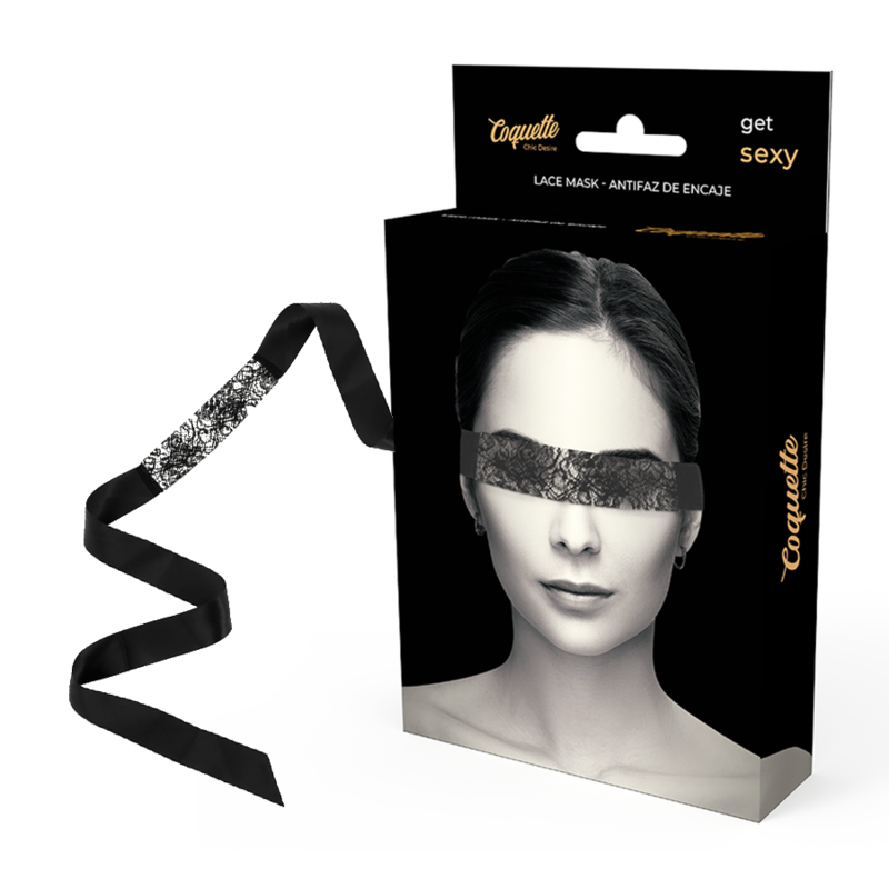 Masque de dentelle noire avec ruban — COQUETTE ACCESSORIES