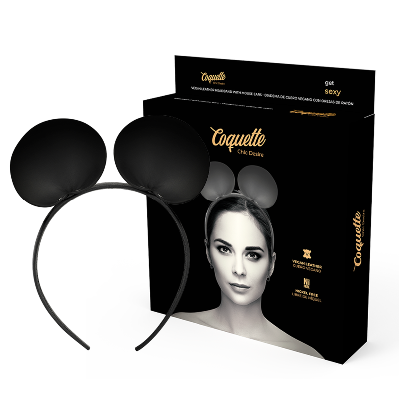 Serre-tête glamour à oreilles de souris en cuir végétalien — COQUETTE ACCESSORIES
