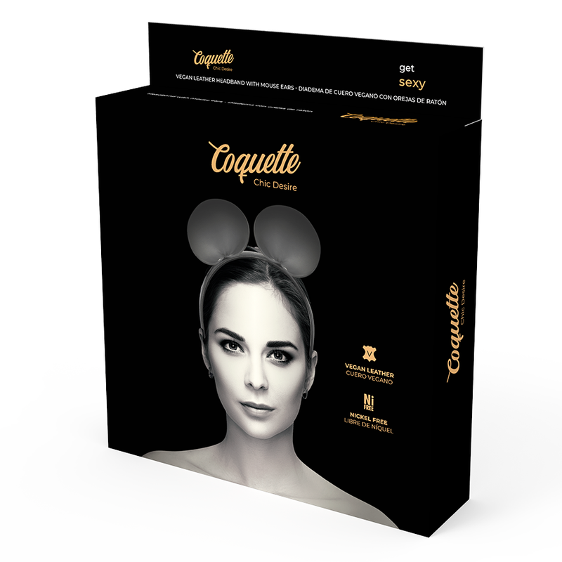 Serre-tête glamour à oreilles de souris en cuir végétalien — COQUETTE ACCESSORIES