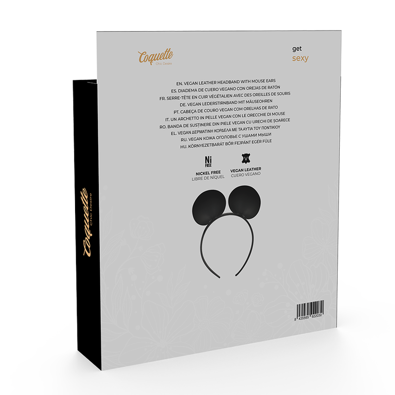 Serre-tête glamour à oreilles de souris en cuir végétalien — COQUETTE ACCESSORIES