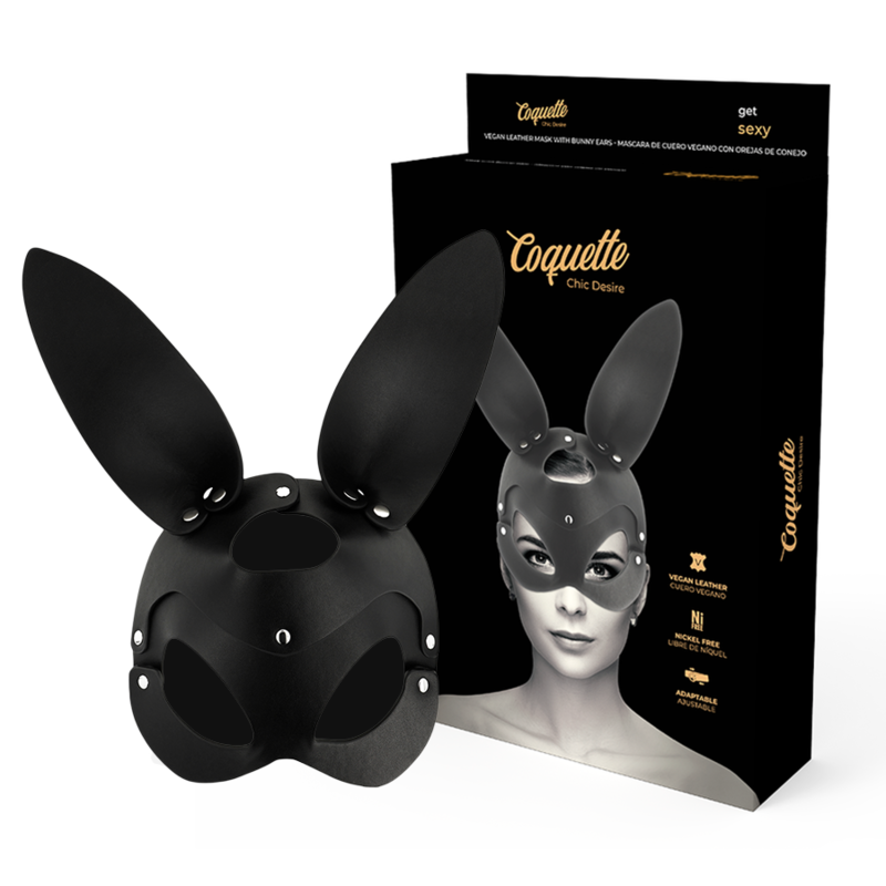 Masque de jeu en cuir vegan à oreilles de lapin — COQUETTE ACCESSORIES