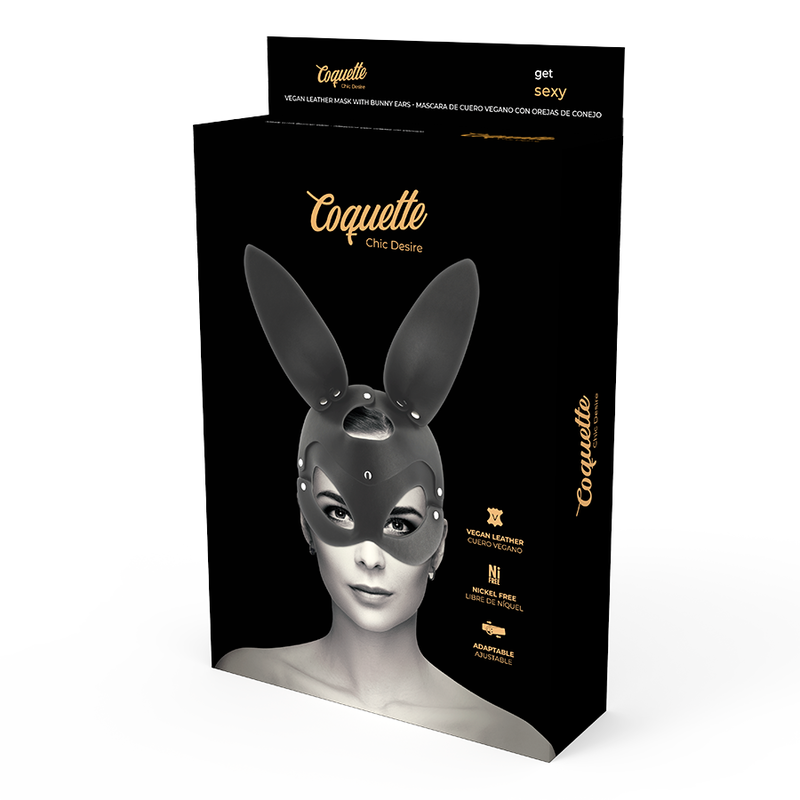 Masque de jeu en cuir vegan à oreilles de lapin — COQUETTE ACCESSORIES
