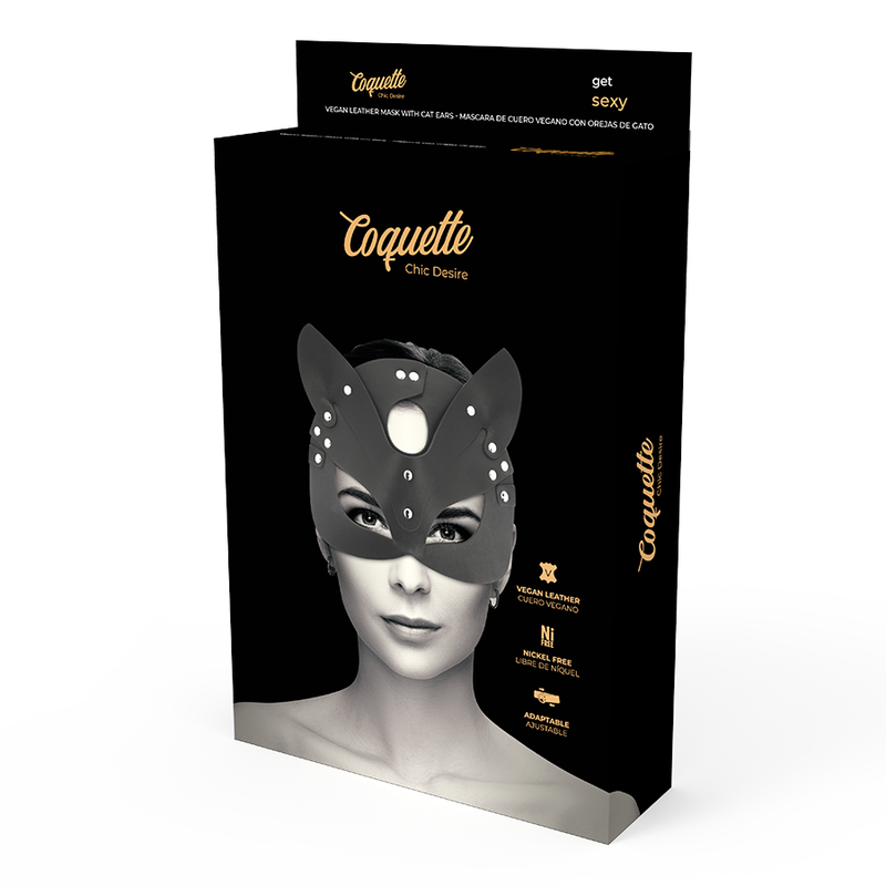 Masque en cuir vegan avec oreilles de chat — COQUETTE ACCESSORIES
