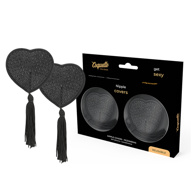 Cache-cœurs noirs en ruban adhésif — COQUETTE ACCESSORIES