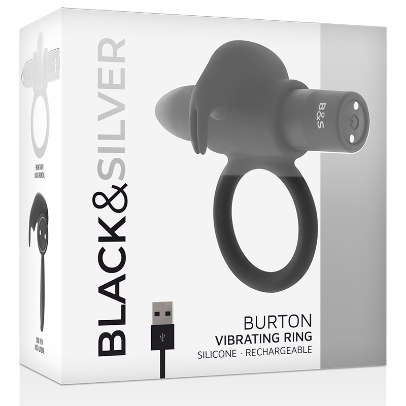 Anneau vibrant stimulateur masculin Burton — BLACK&SILVER