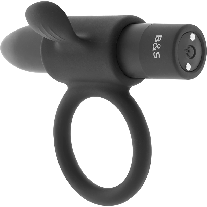 Anneau vibrant rechargeable Cameron noir — BLACK&SILVER