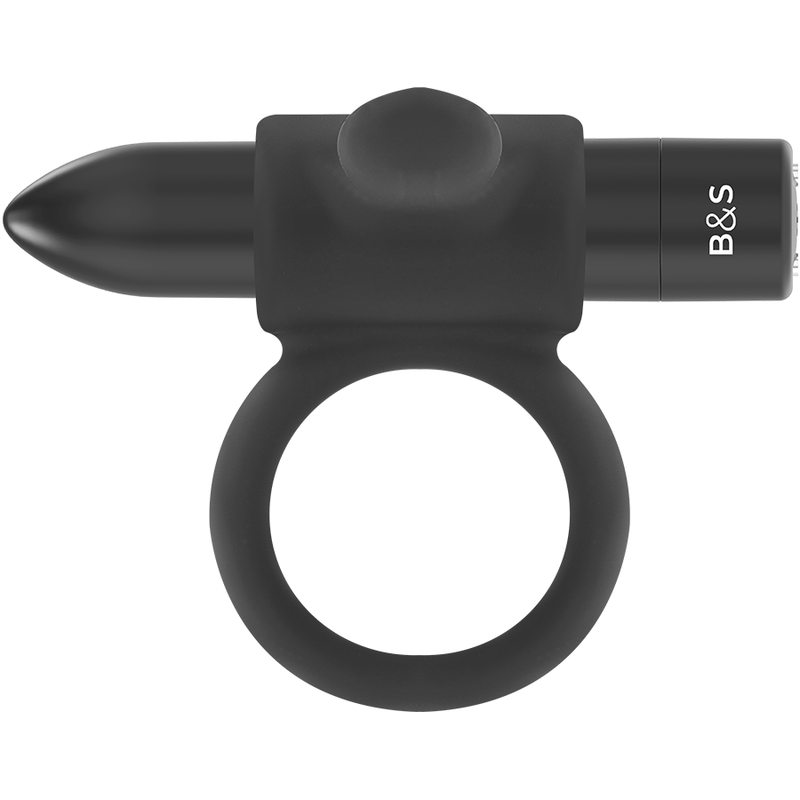 Anneau vibrant rechargeable Cameron noir — BLACK&SILVER