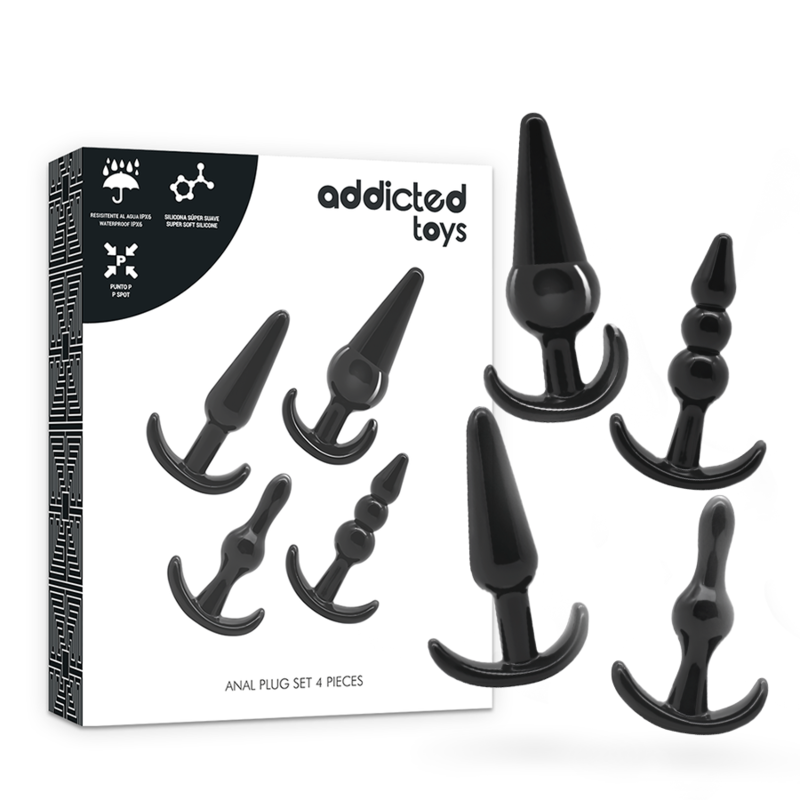 Ensemble de 4 plugs anaux de plaisir progressif — ADDICTED TOYS