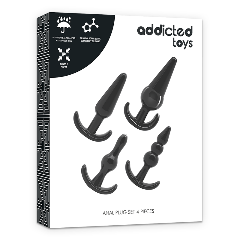 Ensemble de 4 plugs anaux de plaisir progressif — ADDICTED TOYS