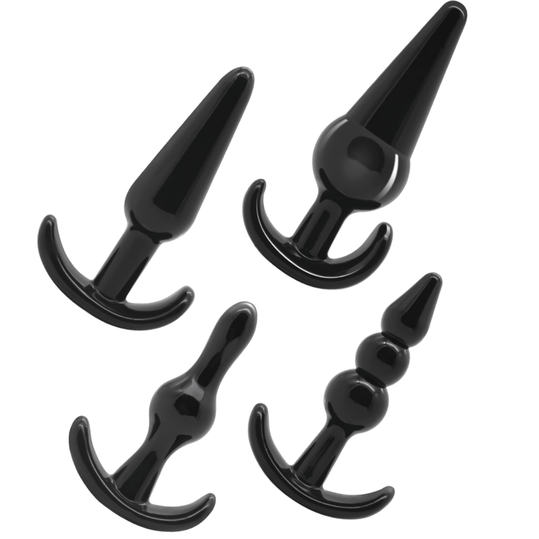 Ensemble de 4 plugs anaux de plaisir progressif — ADDICTED TOYS